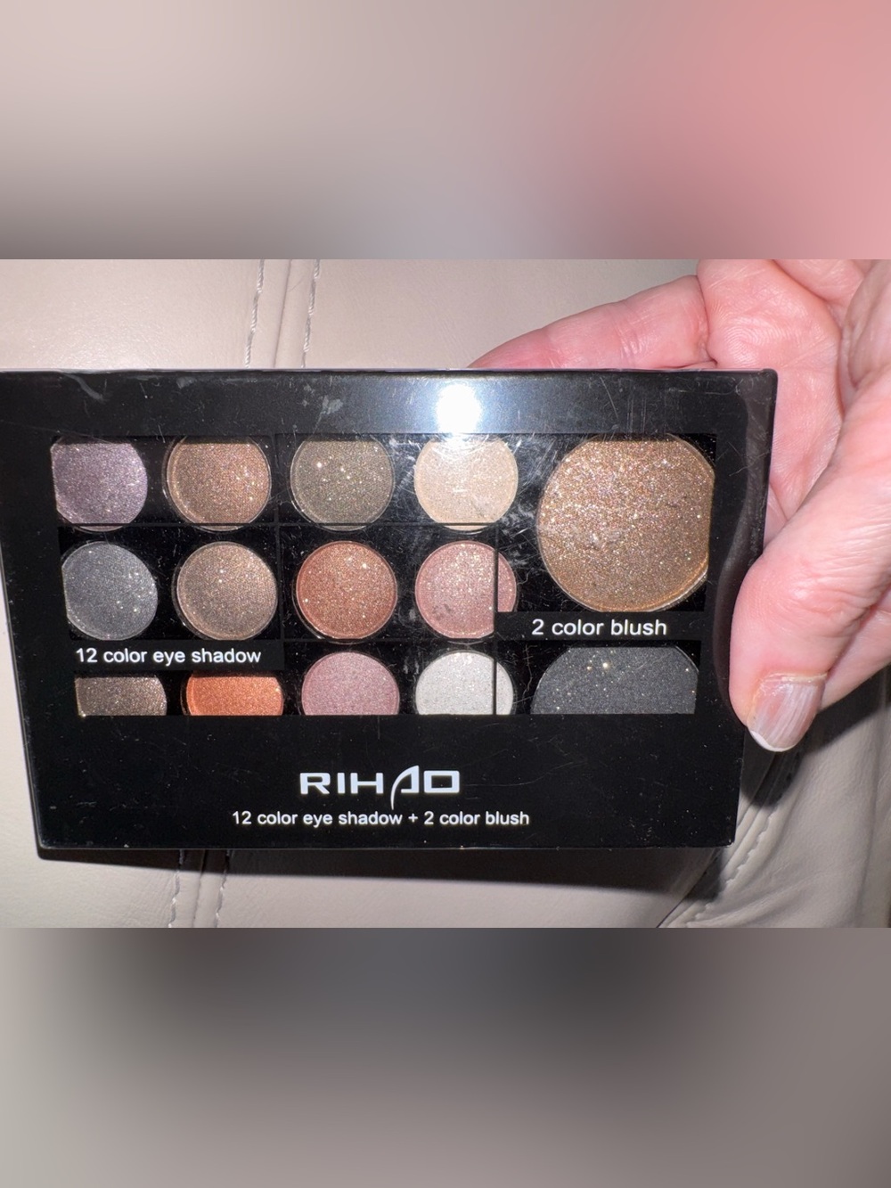 12 Colors Shimmer Sparkling Shinny Neutral Eyeshadow Palette Champagne Brown Pin